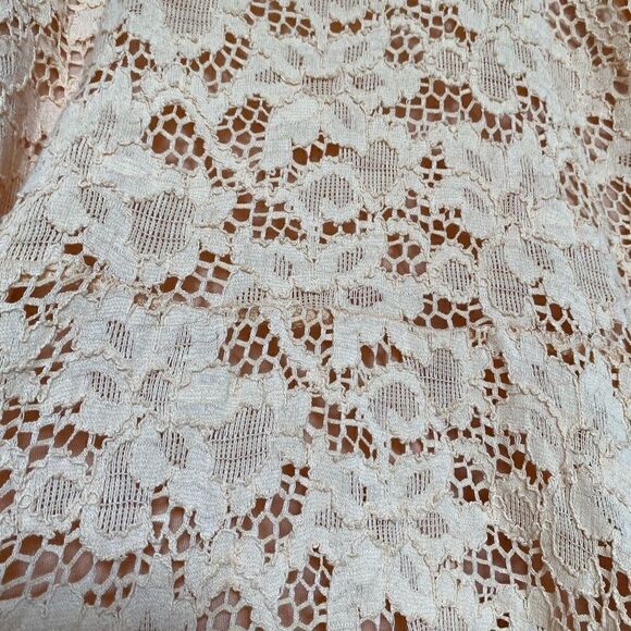 Free People Peach Lace Dress Medium 3/4 Sleeves - Picture 4 of 6